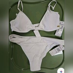 Roxy Women's White Bikini Set, MSRP $90